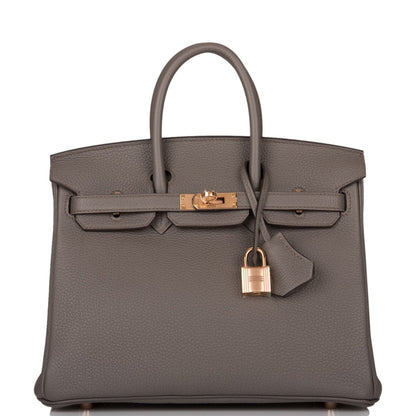 Hermes Birkin 25 Etain Togo Rose Gold Hardware