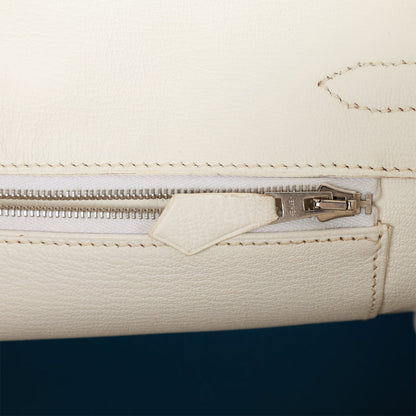 Hermes Eclat Birkin 30 Mykonos and White Clemence Palladium Hardware