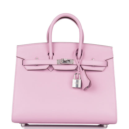 Hermes Birkin 25 Sellier Mauve Sylvestre Epsom Palladium Hardware