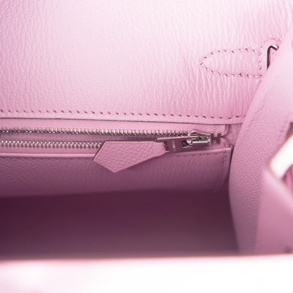 Hermes Birkin 25 Sellier Mauve Sylvestre Epsom Palladium Hardware