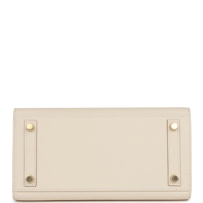 Hermes Birkin 25 Sellier Craie Epsom Gold Hardware