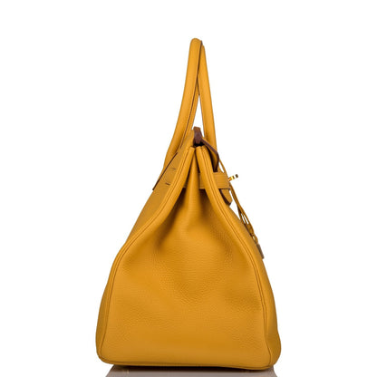 Hermes Birkin 35 Jaune Ambre Togo Gold Hardware