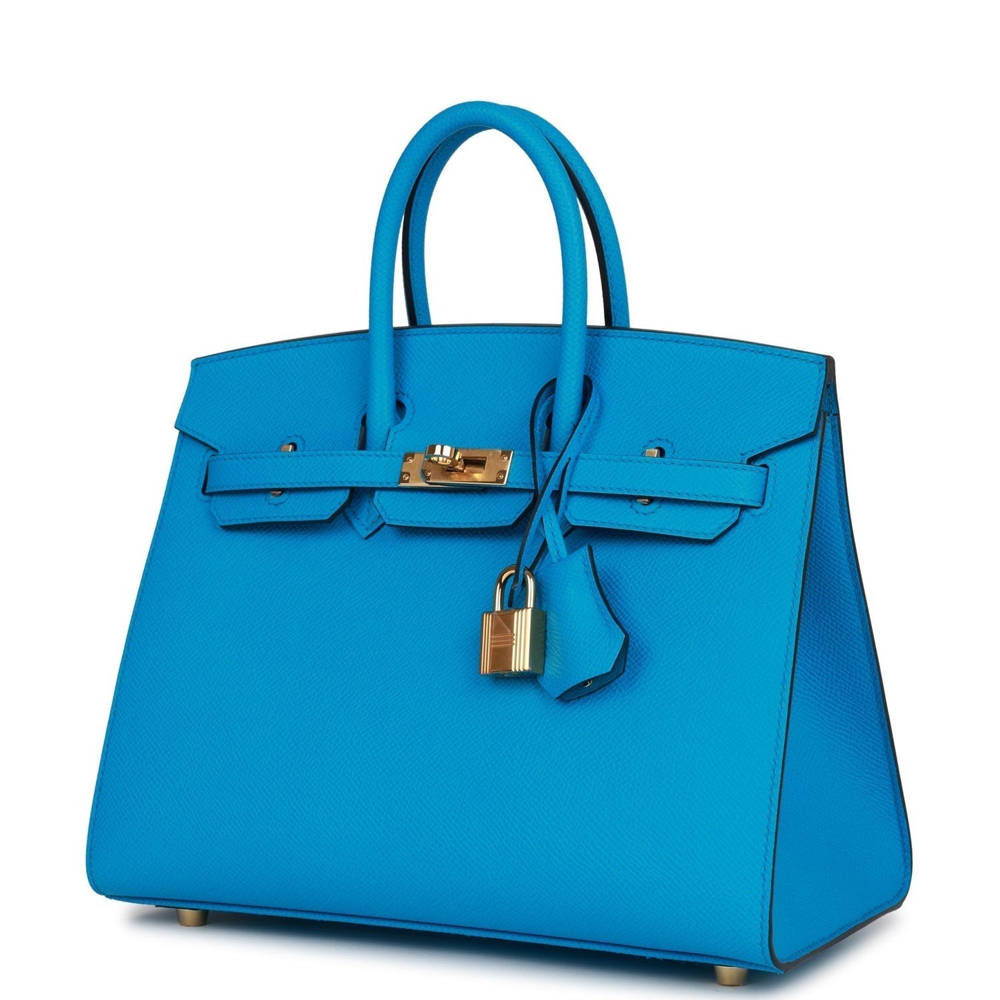 Hermes Birkin 25 Sellier Bleu Frida Epsom Gold Hardware