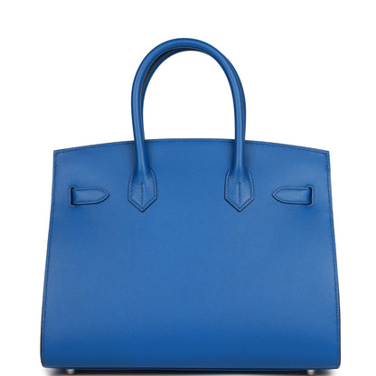 Hermes Birkin 30 Sellier Bleu France Epsom Palladium Hardware