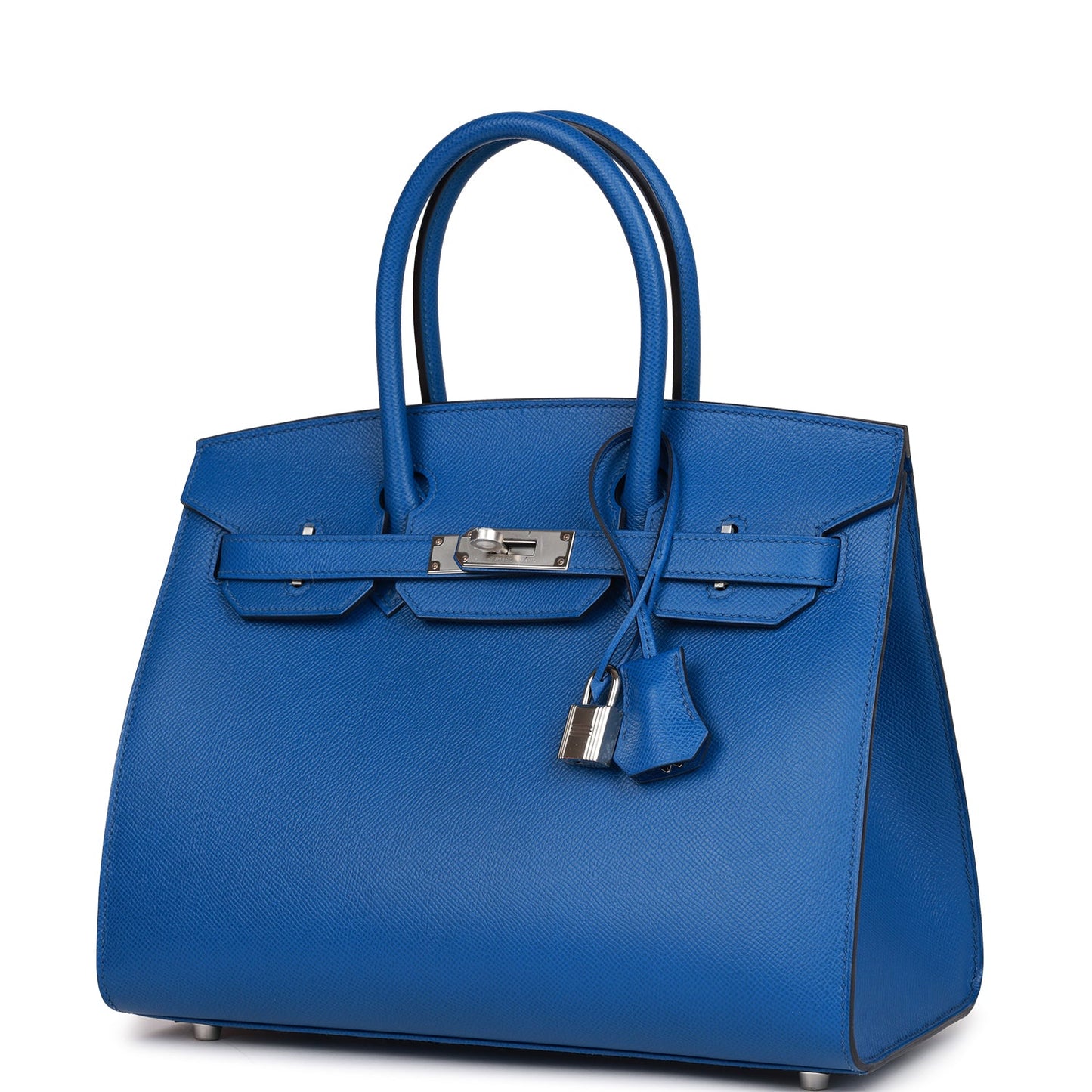 Hermes Birkin 30 Sellier Bleu France Epsom Palladium Hardware
