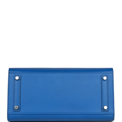 Hermes Birkin 30 Sellier Bleu France Epsom Palladium Hardware