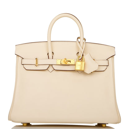 Hermes Birkin 25 Nata Swift Gold Hardware