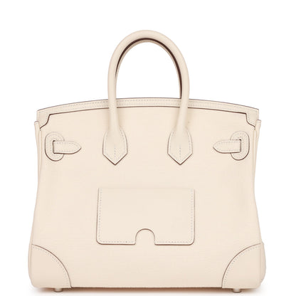 Hermes Birkin 25  Cargo Nata Swift and Toile Canvas Palladium Hardware