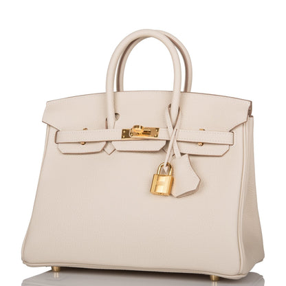 Hermes Birkin 25 Craie Togo Gold Hardware