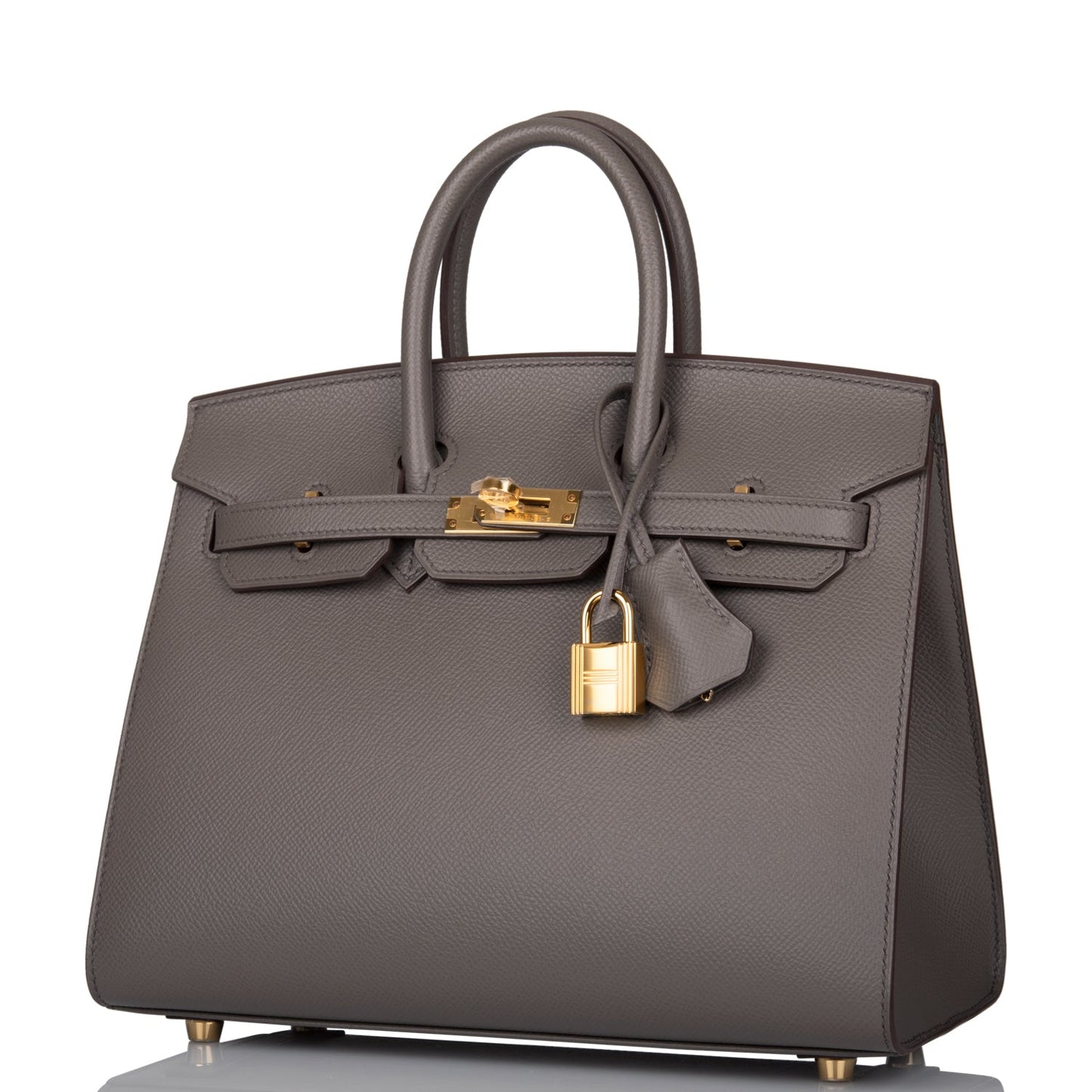 Hermes Birkin 25 Sellier Etain Epsom Gold Hardware