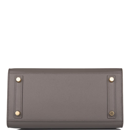 Hermes Birkin 25 Sellier Etain Epsom Gold Hardware