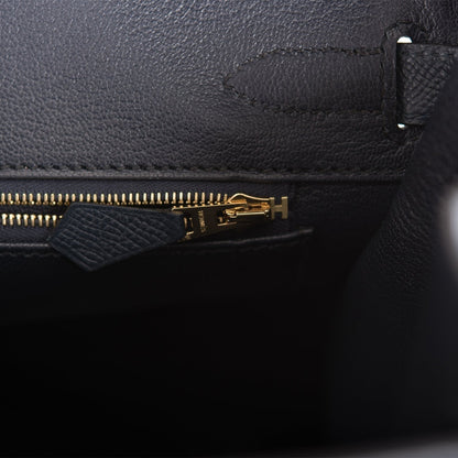 Hermes Birkin 30 Bleu Indigo Epsom Rose Gold Hardware