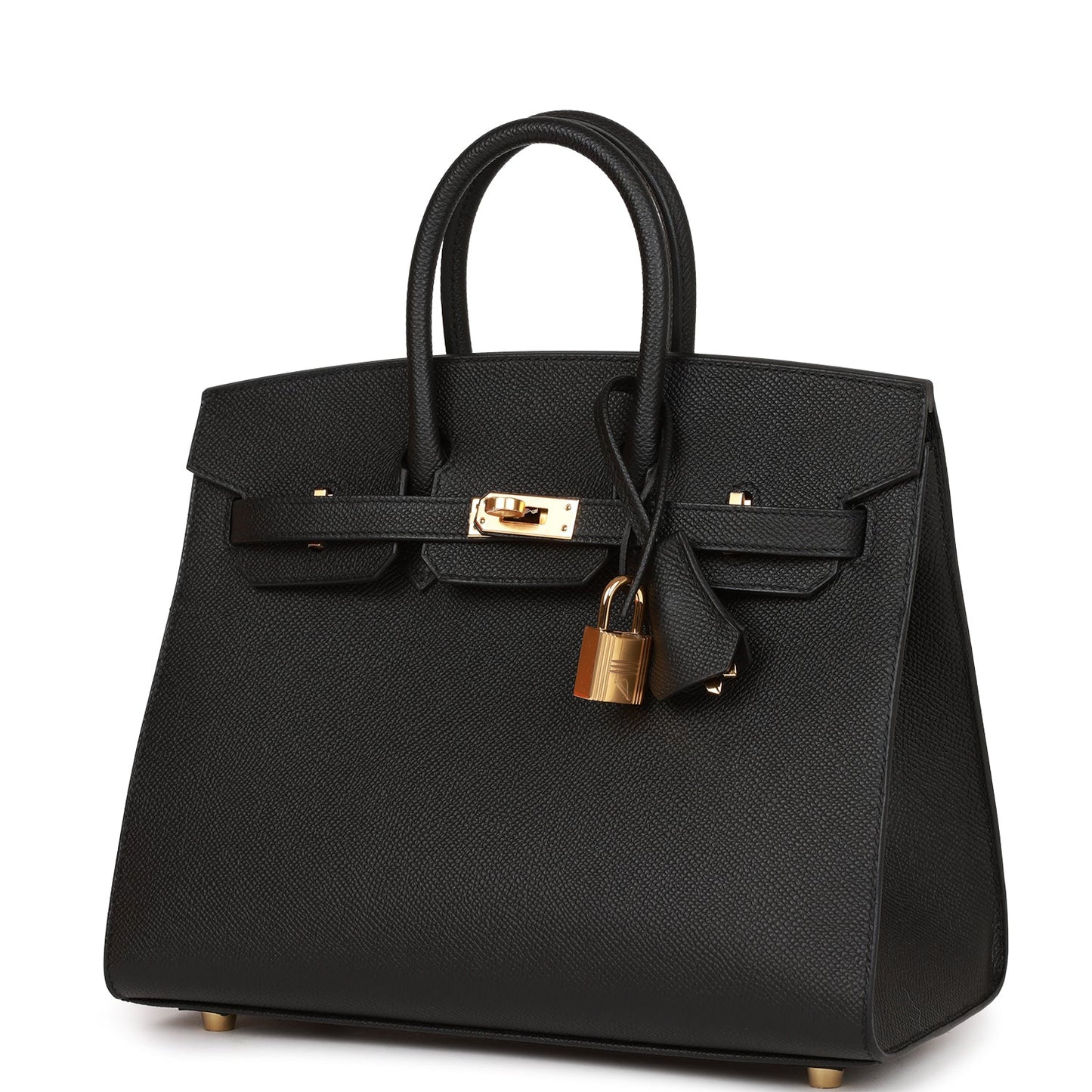 Hermes Birkin 25 Sellier Black Epsom Gold Hardware