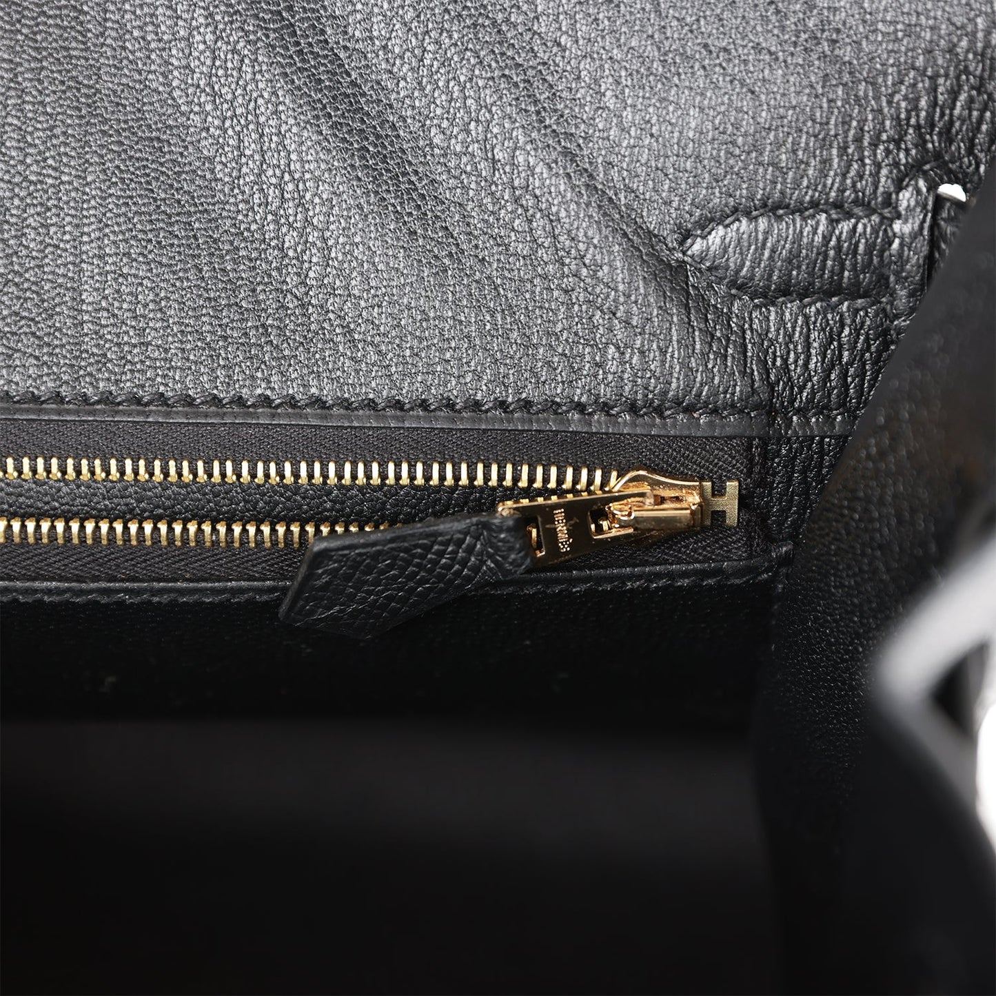 Hermes Birkin 25 Sellier Black Epsom Gold Hardware