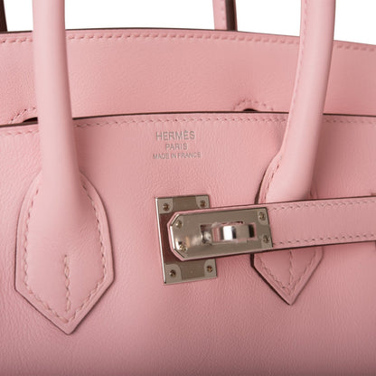 Hermes Birkin 25 Rose Sakura Swift Palladium Hardware