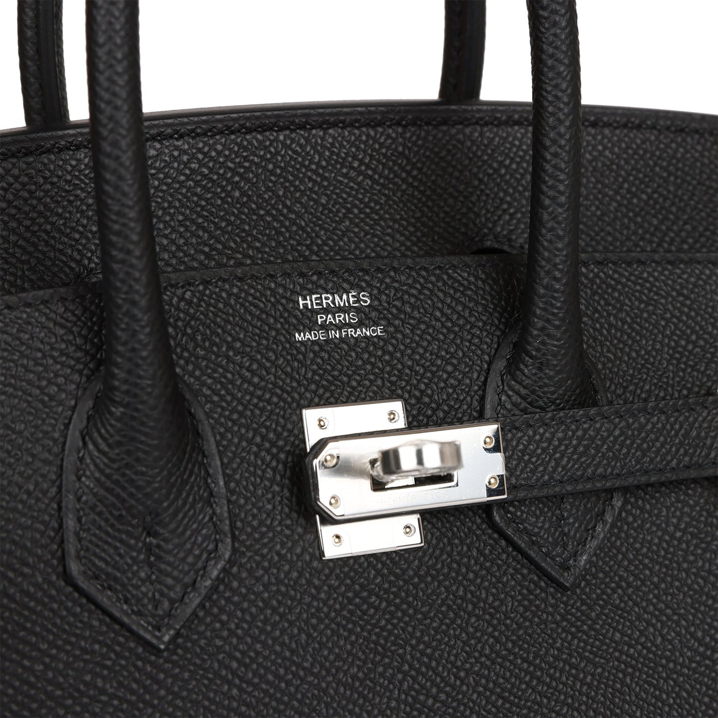 Hermes Birkin 25 Sellier Black Epsom Palladium Hardware