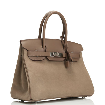 Hermes Birkin 30 Gris Caillou Grizzly and Swift Palladium Hardware