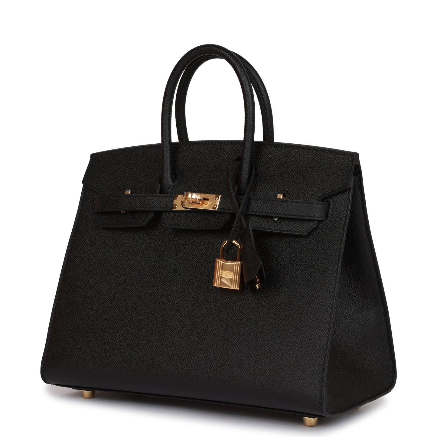 Hermes Birkin 25 Sellier Black Epsom Gold Hardware