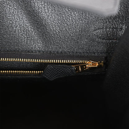 Hermes Birkin 25 Sellier Black Epsom Gold Hardware