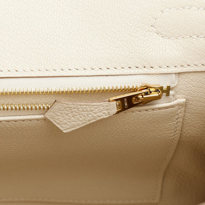 Hermes Birkin 25 Craie Togo Rose Gold Hardware
