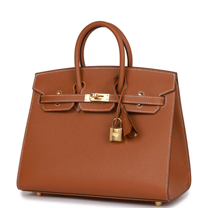 Hermes Birkin 25 Sellier Gold Epsom Gold Hardware