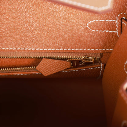 Hermes Birkin 25 Sellier Gold Epsom Gold Hardware