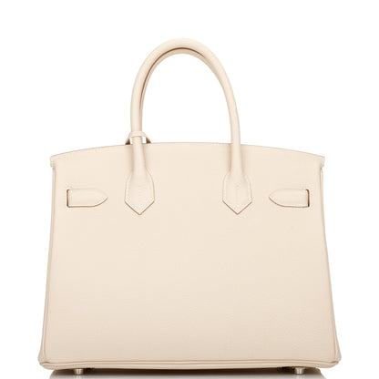 Hermes Birkin 30 Craie Togo Palladium Hardware