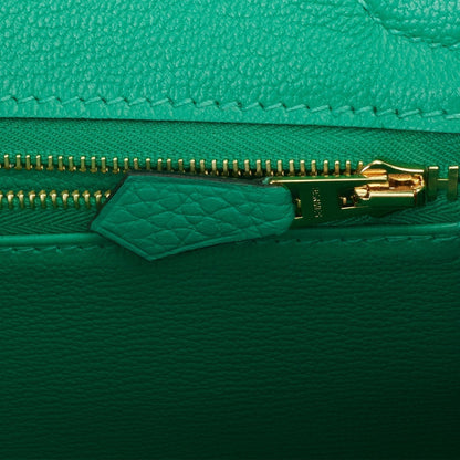 Hermes Birkin 30 Menthe Clemence Gold Hardware