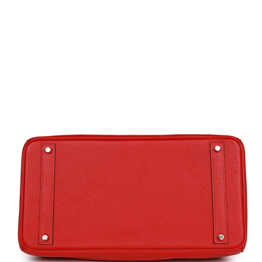 Hermes Birkin 40 Rouge Casaque Togo Palladium Hardware