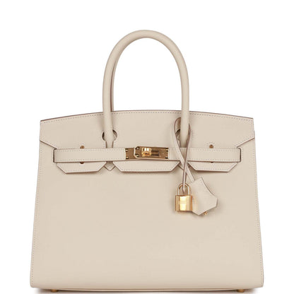 Hermes Birkin 30 Sellier Craie Epsom Gold Hardware