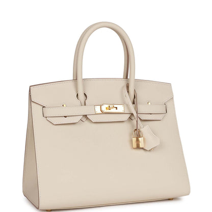 Hermes Birkin 30 Sellier Craie Epsom Gold Hardware