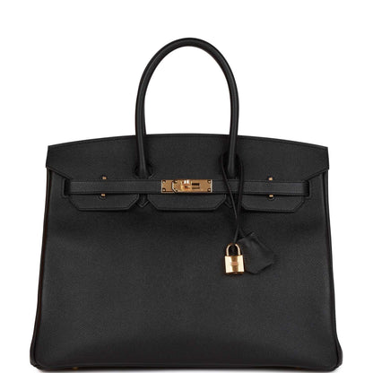 Hermes Birkin 35 Black Epsom Gold Hardware