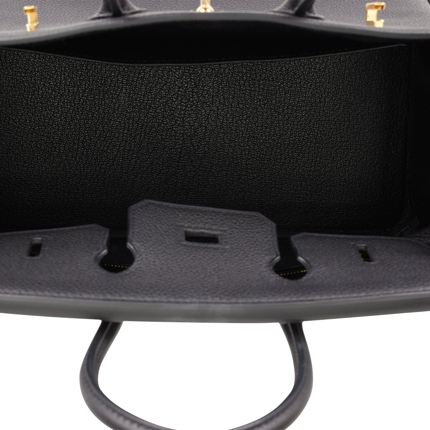 Hermes Birkin 25 Black Togo Gold Hardware