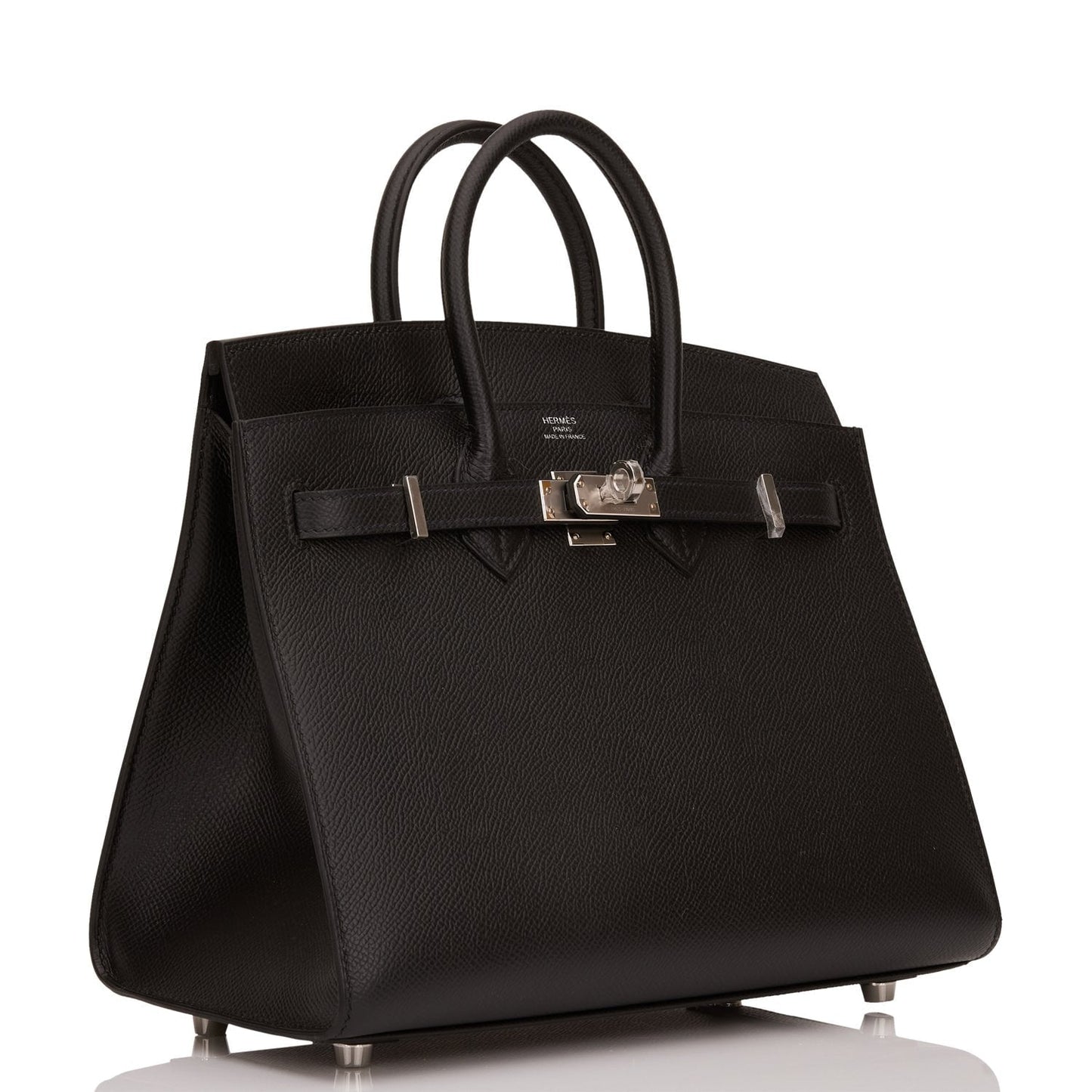 Hermes Birkin 25 Sellier Black Epsom Palladium Hardware