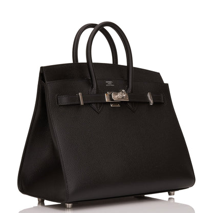 Hermes Birkin 25 Sellier Black Epsom Palladium Hardware