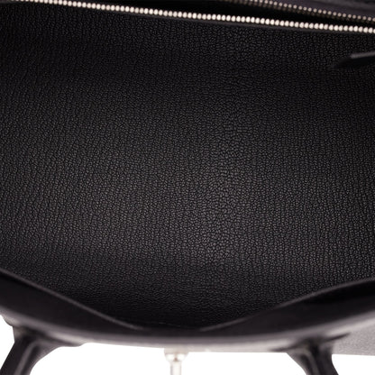 Hermes Birkin 25 Sellier Black Epsom Palladium Hardware