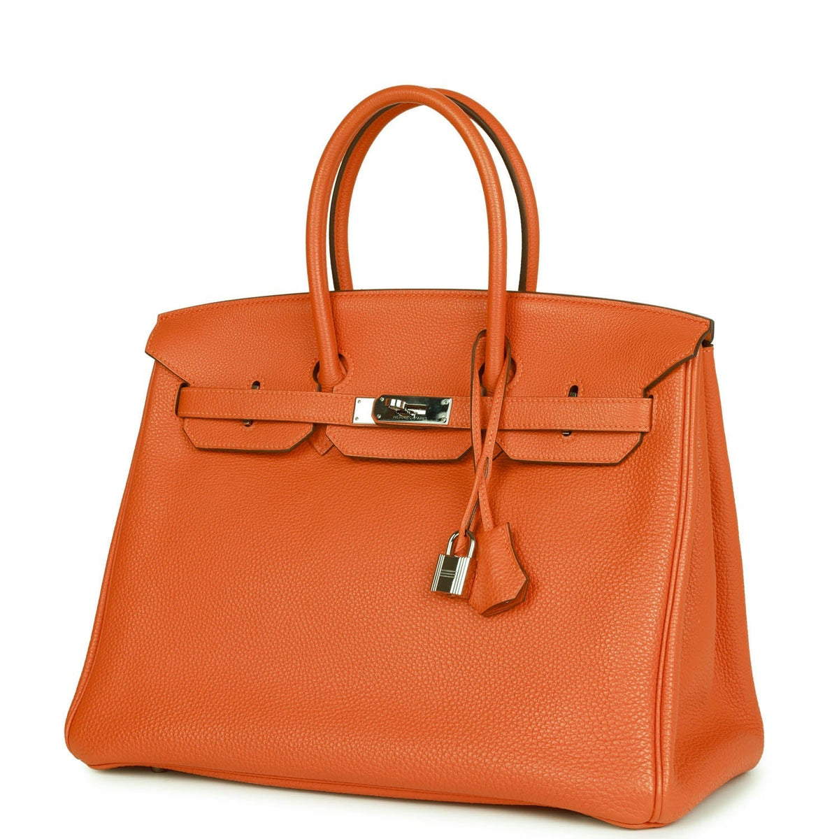 Hermes Birkin 35 Orange H Clemence Palladium Hardware -