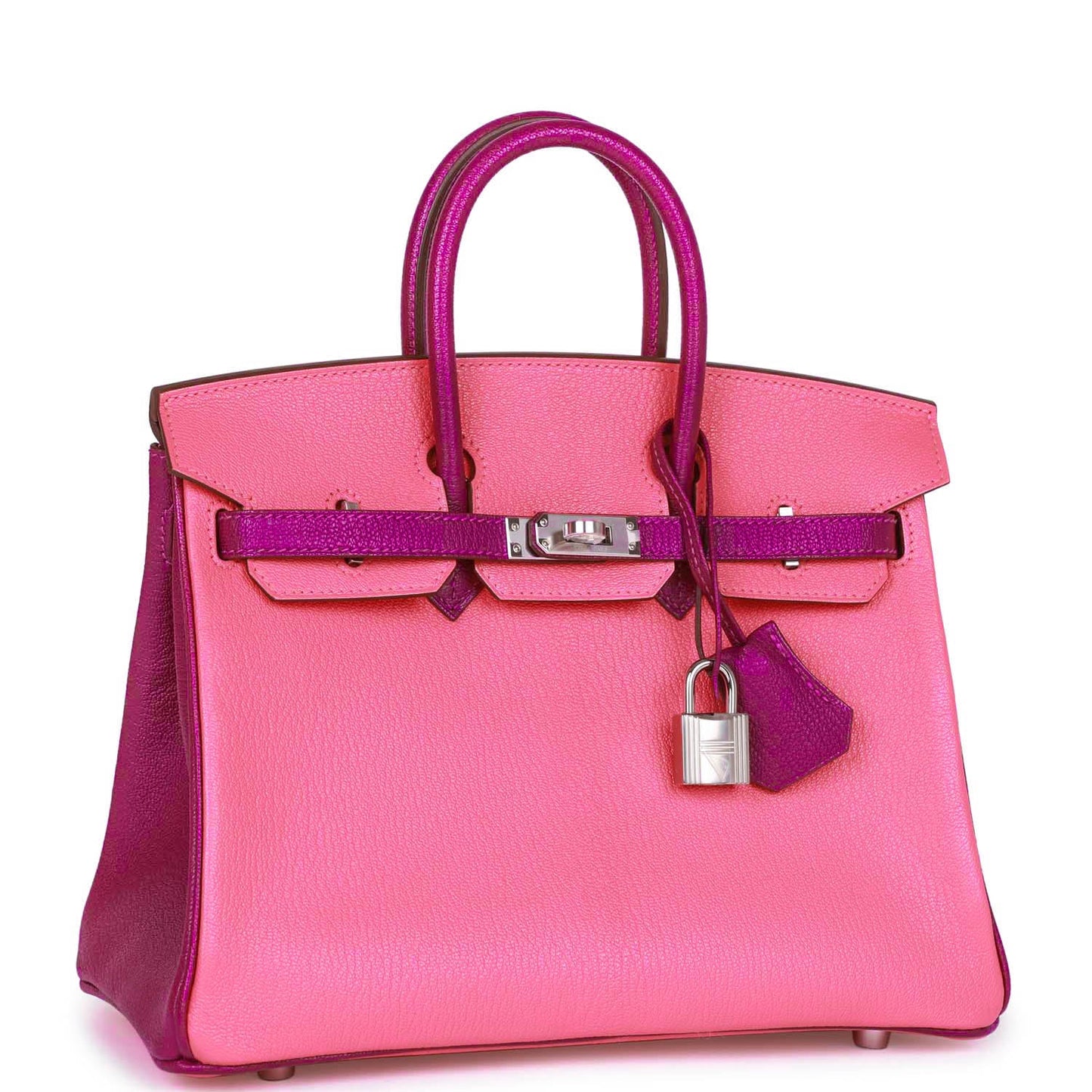 Hermes Special Order (HSS) Birkin 25 Rose Lipstick and Anemone Chèvre Palladium Hardware