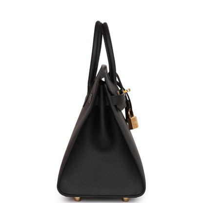 Hermes Birkin 25 Sellier Black Epsom Gold Hardware