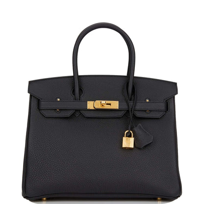 Hermes Birkin 30 Black Togo Gold Hardware