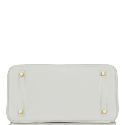 Hermes Birkin 30 White Clemence Gold Hardware