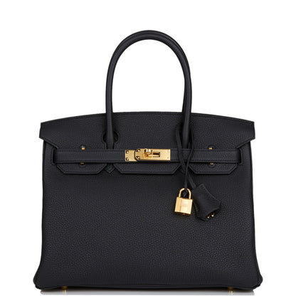 Hermes Birkin 30 Black Togo Gold Hardware