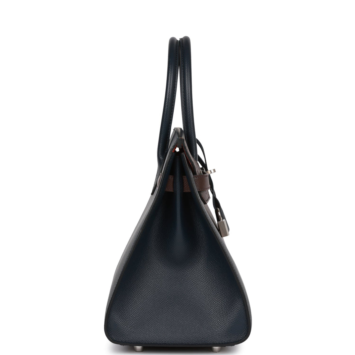 Hermes Casaque Birkin 30 Sellier Rouge Sellier and Bleu Indigo Epsom Palladium Hardware