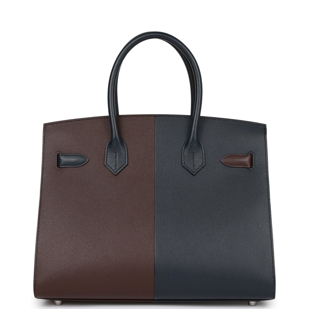 Hermes Casaque Birkin 30 Sellier Rouge Sellier and Bleu Indigo Epsom Palladium Hardware