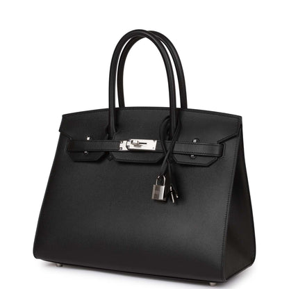 Hermes Birkin 30 Sellier Black Madame Palladium Hardware