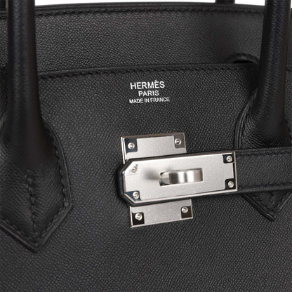 Hermes Birkin 30 Sellier Black Madame Palladium Hardware