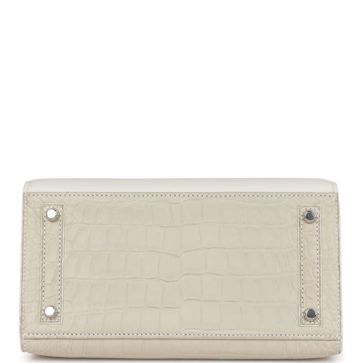 Hermes Sac Faubourg Birkin 20 White Matte Alligator Palladium Hardware