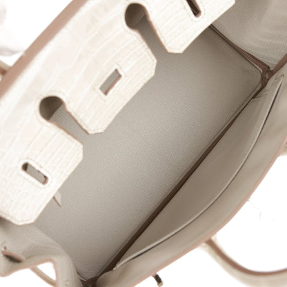 Hermes Birkin 25 Beton Matte Alligator Palladium Hardware