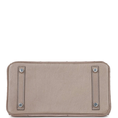 Hermes Birkin 25 Gris Tourterelle Ostrich Palladium Hardware