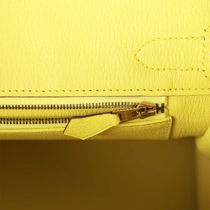 Pre-owned Hermes Special Order (HSS) Birkin 30 Bleu Turquoise and Lime Chevre Gold Hardware